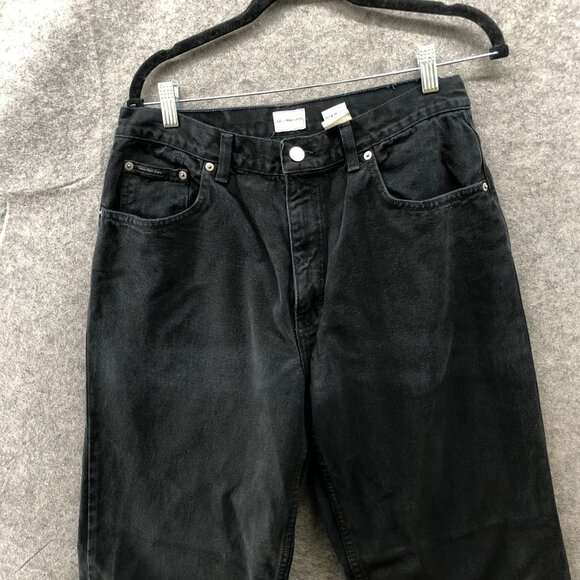 Vintage Calvin Klein Easy Fit Jean Mens 33x30 Black Wash Rigid Cotton Relaxed - Picture 3 of 11